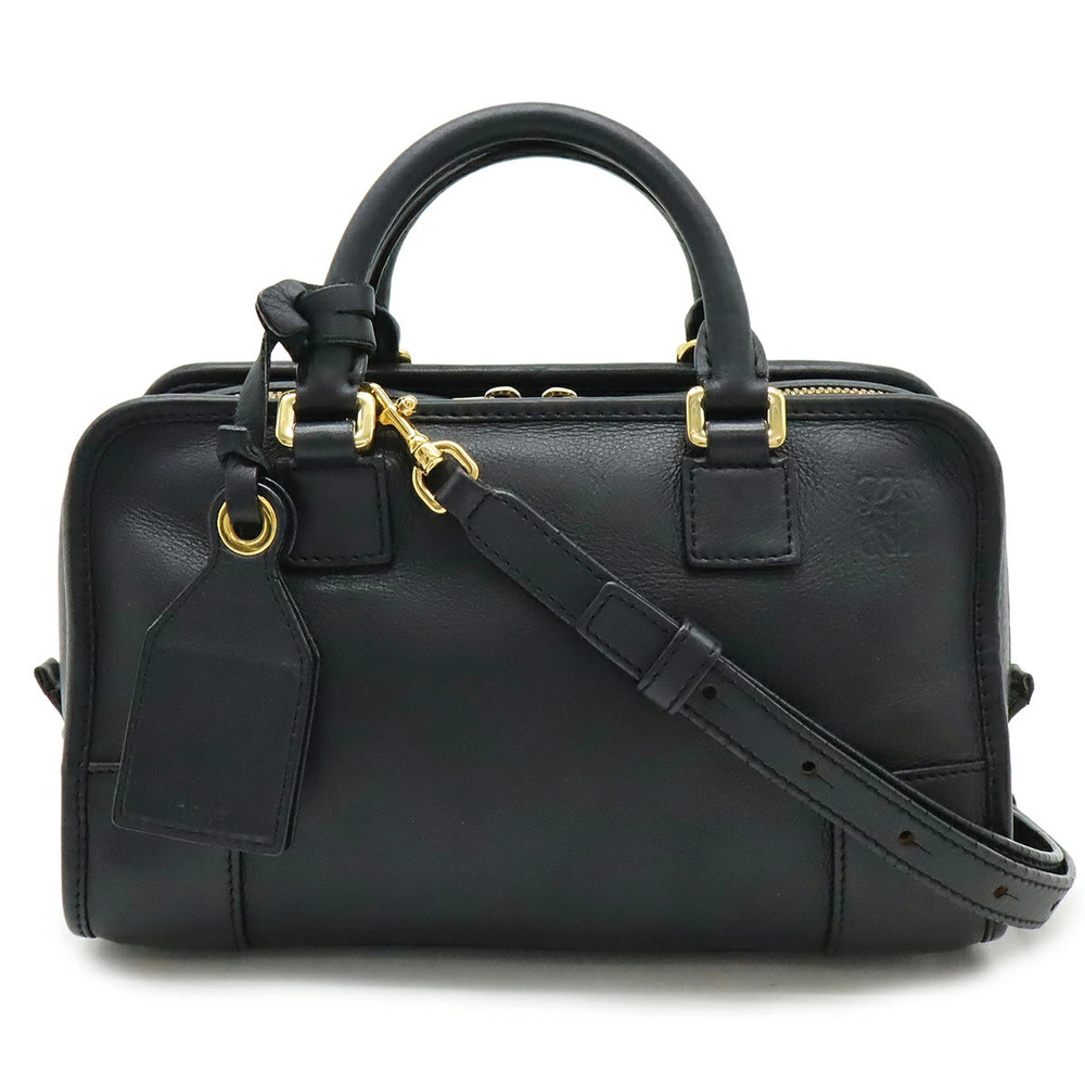 Loewe Amazona Anagram Handbag Boston Bag Crossbody Leather Black